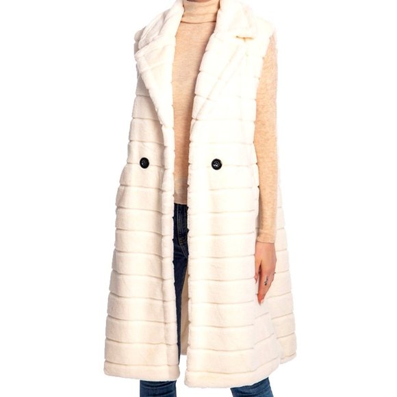 NEW** Chic Fur Vest Cardigan Coat Dress - Picture 5 of 5